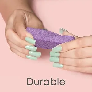 Natural and Acrylic Nail Buffing Blocks, 12-Pack, 4 Sided, Medium Grit (Multi-Colored) - durable purple nail buffer blocks for professionals and home DIY care sessions