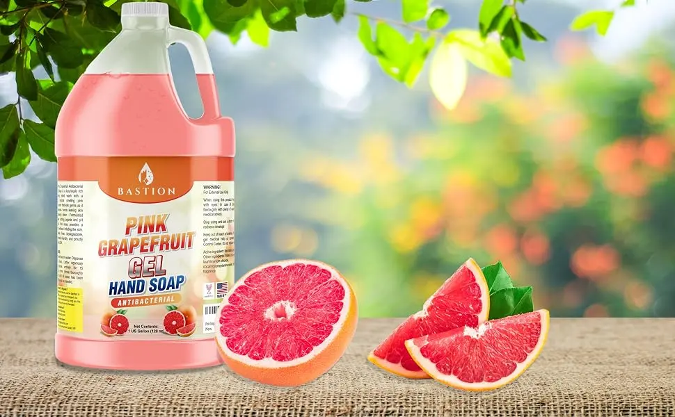 Pink Grapefruit Antibacterial Gel Hand Soap Refill 1 Gallon (128 oz) Refreshing Pink Grapefruit Scent Bulk Hand Wash-Made In The USA Grapefruit 128 Fl Oz (Pack of 1) - Pink grapefruit soap
