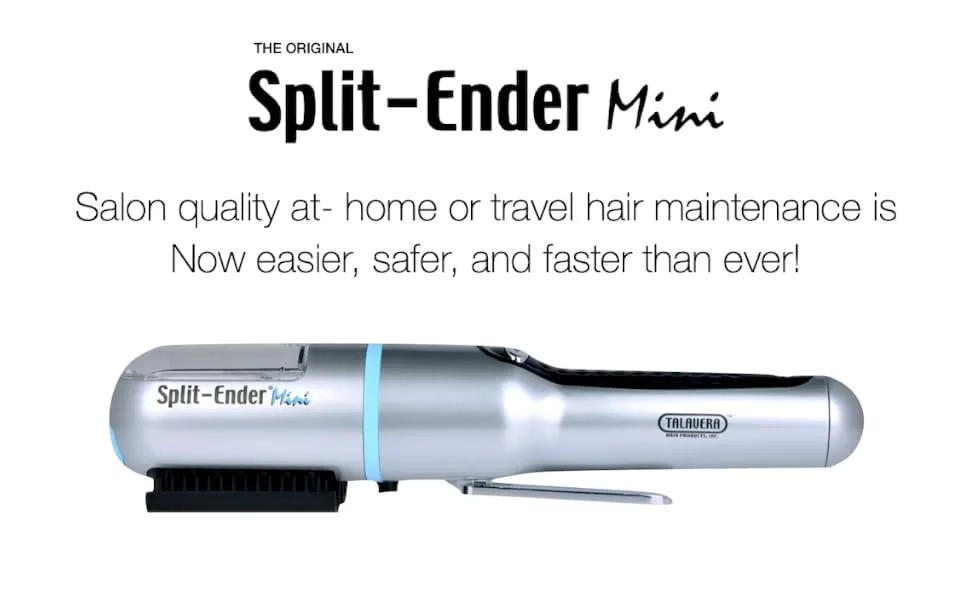 Split Ender Mini Portable Cordless Automatic Split End Remover Hair Trimmer for Dry, Damaged and Brittle Split Ends for Men and Women - Blue - Split Ender Mini Split End Hair Trimmer