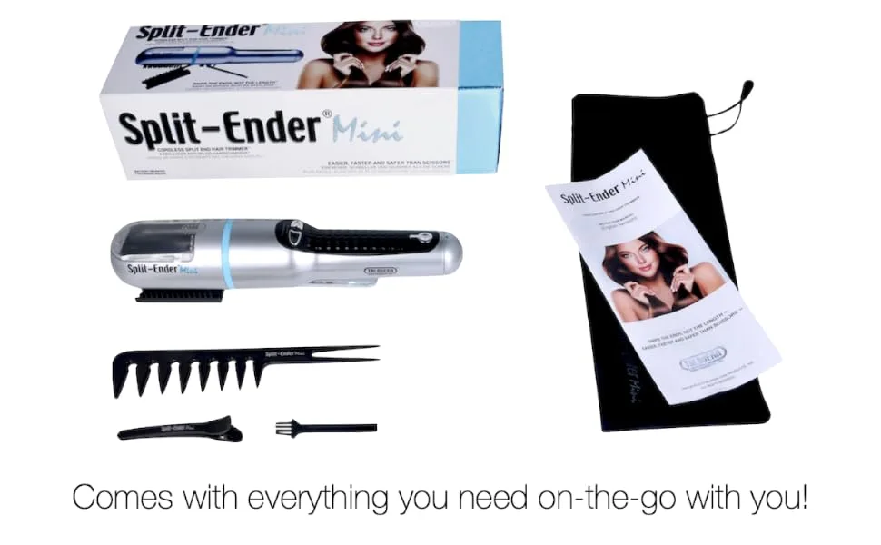 Split Ender Mini Portable Cordless Automatic Split End Remover Hair Trimmer for Dry, Damaged and Brittle Split Ends for Men and Women - Blue - Split Ender Mini Split End Hair Trimmer