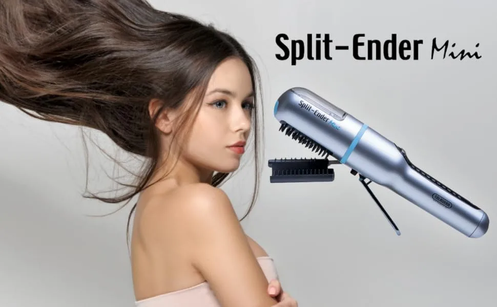 Split Ender Mini Portable Cordless Automatic Split End Remover Hair Trimmer for Dry, Damaged and Brittle Split Ends for Men and Women - Blue - Split Ender Mini Split End Hair Trimmer