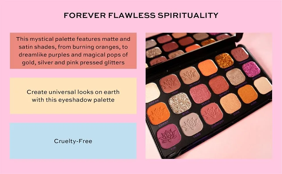 Makeup Revolution Forever Flawless Spirituality, Eyeshadow Palette, Create Long-Lasting Eye Makeup Looks, Vegan & Cruelty-Free, 20g Sprituality - Forever Flawless Spirituality