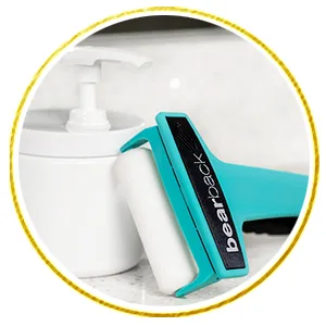 Bearback Lotion Applicator for Back & Body. Premium Quality Long Handled Folding Lotion Roller. American Owned Small Business (Navy Blue) - bearback