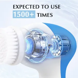 Facial Cleansing Brush Face Scrubber: Electric Exfoliating Spin Cleanser Device Waterproof Deep Cleaning Exfoliation Rotating Spa Machine - Electronic Acne Skin Washer Spinning System Set A Light Blue - face brush