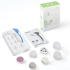 Facial Cleansing Brush Face Scrubber: Electric Exfoliating Spin Cleanser Device Waterproof Deep Cleaning Exfoliation Rotating Spa Machine - Electronic Acne Skin Washer Spinning System Set A Light Blue - face brush