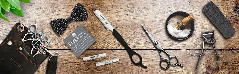 Facón Professional Hair Styling Thinning Texturizing Cutting Feather Razor + 10 Replacement Blades - Styling razor, Thinning razor