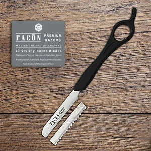 Facón Professional Hair Styling Thinning Texturizing Cutting Feather Razor + 10 Replacement Blades - Styling razor, Thinning razor
