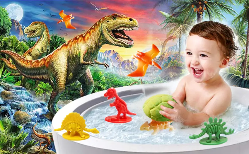 Dino Egg Bath Bomb Gift Set with Dinosaur Inside, 9 Pack Organic Bath Bombs with Surprise Inside, Handmade Fizzy Balls for Kids 18 Piece Set - dinosaur bath bombs