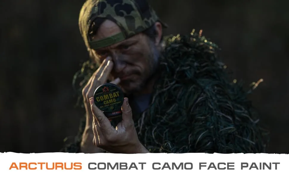 Arcturus Camo Face Paint | Compact Camo Concealment for Hunting, Paintball, Airsoft or Military Use | Sweat-Resistant, Easy to Apply & Remove 3 Colors - Arcturus Combat Camo Face Paint Can
