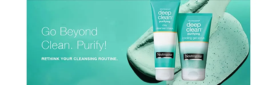 Neutrogena Deep Clean Purifying Cooling Gel and Exfoliating Face Scrub, 4.2 oz - go beyond clean purify