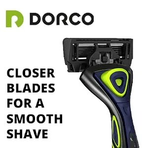 DORCO Pace 6 Sport - Six Blade Razor System with Trimmer and Pivoting Head (2 Replacement Handles Only (No Blades)) - Closer Blades for A Smooth Shave