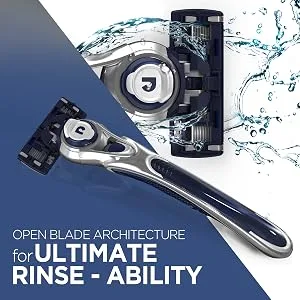DORCO Pace 6 Sport - Six Blade Razor System with Trimmer and Pivoting Head (2 Replacement Handles Only (No Blades)) - Open Blade Architecture for Ultimate Rinse Ability