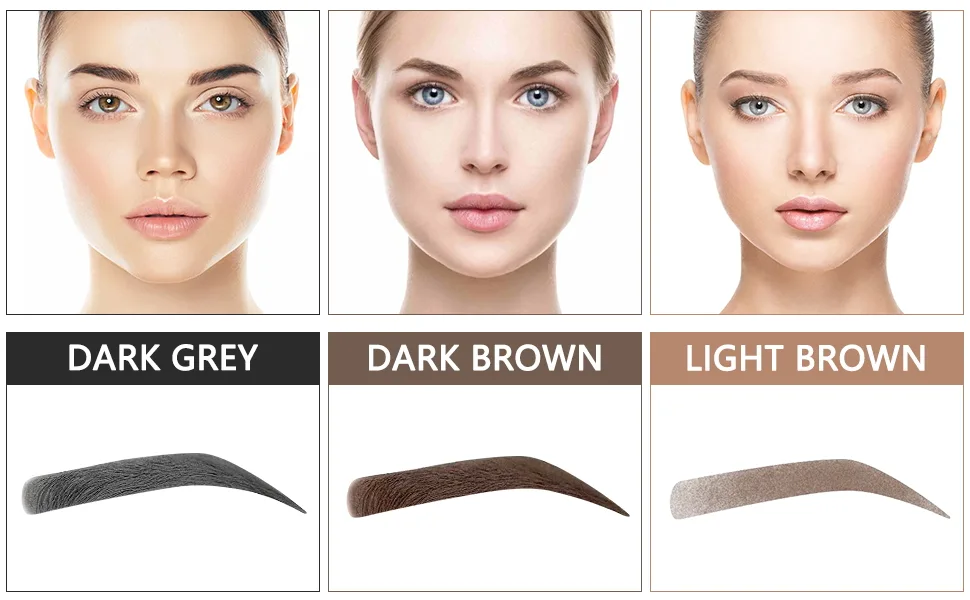 Eyebrow Stamp Stencil Kit, Brow Stamp and Shaping Kit- One Step Brow Stamp Makeup Powder with Mirror, Reusable Eyebrow Stencils,Shape Thicker and Fuller Brows, Waterproof Long Lasting (Light Brown) - Eyebrow Stamp and Eyebrow Stencil Kit