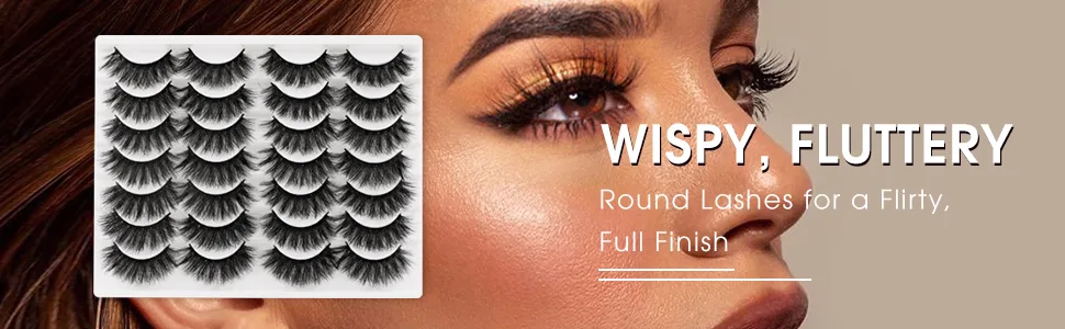 JIMIRE False Eyelashes Mink Fluffy Volume Lashes 3D Wispy Long Fake Eyelashes 14 Pairs Pack 1.Thick Volume Glam - 570-5-Lashes 1