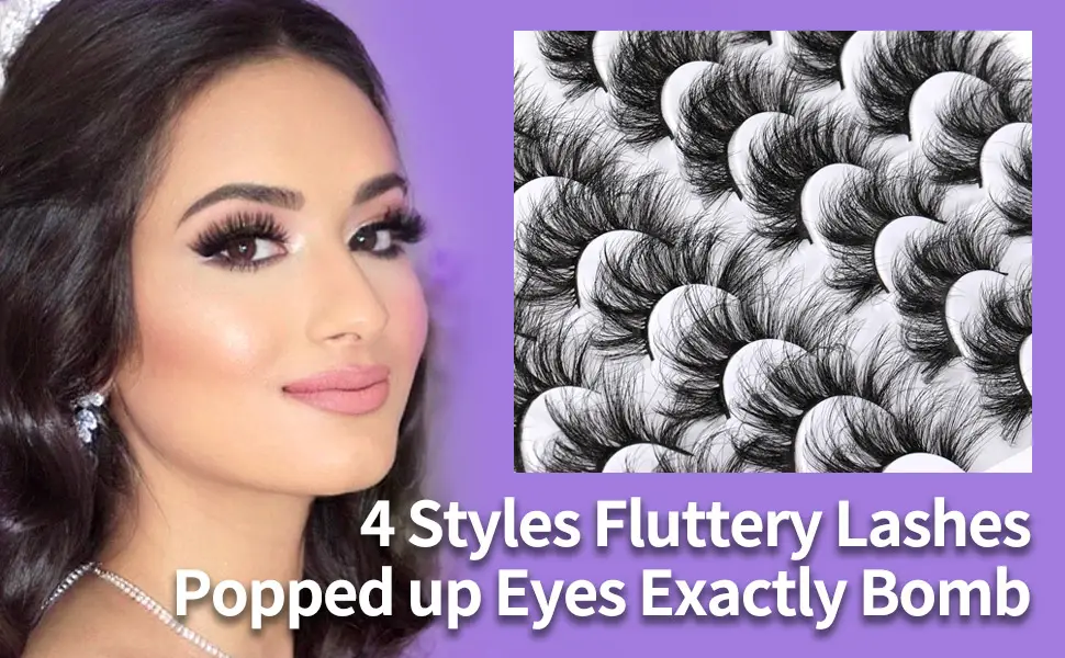 JIMIRE Mink Lashes Fluffy Dramatic False Eyelashes 4 Styles Pack Wispy Thick Long Volume Eye Lashes for Full Glam 14 Pairs 4 Styles Mixed - eyelashes