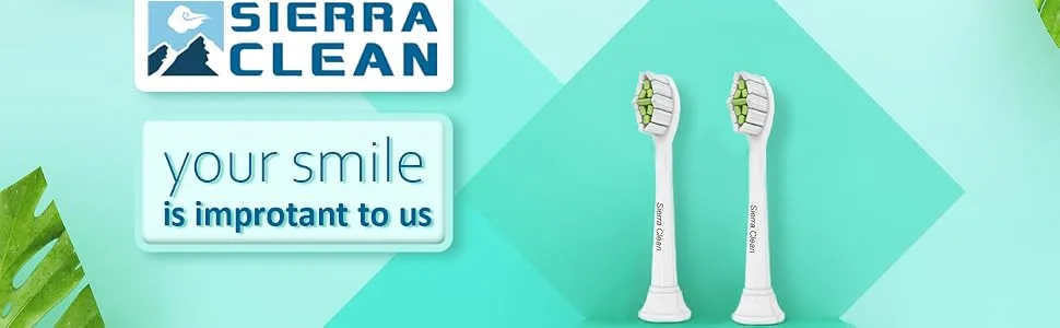 Sierra Clean Replacement Toothbrush Heads Compatible with Sonicare DiamondClean HX6063/65, 10 Pack White - first picture