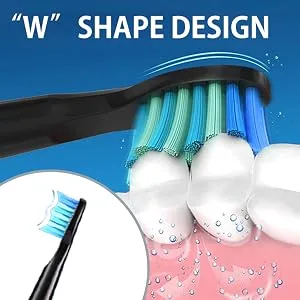 10pcs Electric Toothbrush Replacement Heads Compatible with Fairywill D7/D8/FW507/508/551/917/959/D1/D3-Black 10pcs-black - dnsly toothbrush replacement heads