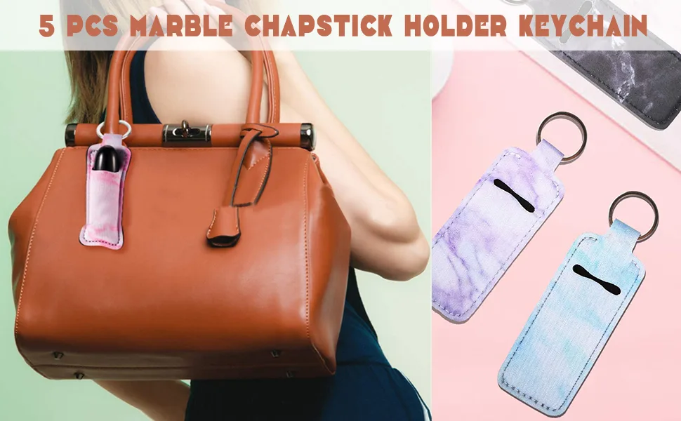 5 Pcs Marble Chapsticks Holder Lip Balm Holder for Lipstick, Stocking Stuffers Gift for Women - Chapsticks Holder