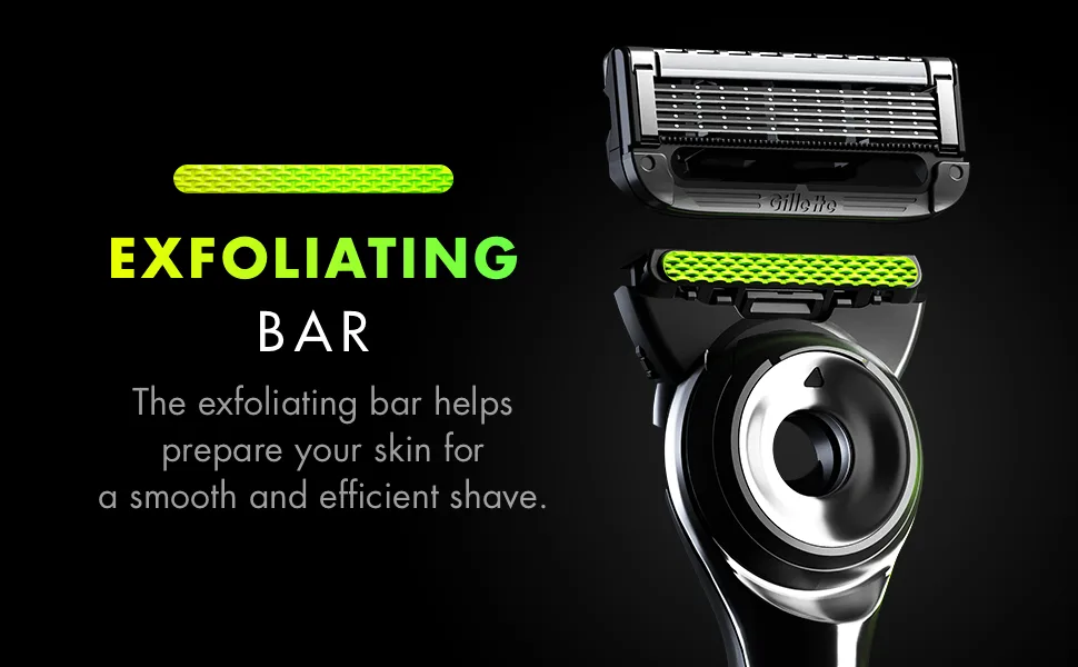 Gillette Mens Razor with Exfoliating Bar by GilletteLabs, Shaving Kit for Men, Includes 1 Handle, 4 Razor Blade Refills, 1 Premium Magnetic Stand 1 Handle + 4 Refills - gillettelabs, razor, soloblade