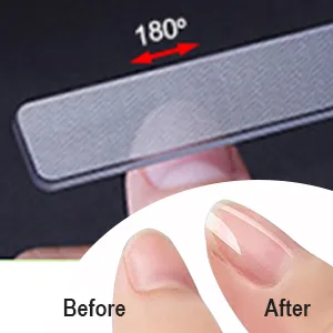 Long Lasting Nail File and Buffer Set, 1 Diamond Metal Nail File with 1 Nano Glass Nail Buffer, Professional Manicure Tools Kit for Home and Salon Use - Magic Visible Polishing Result