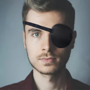 Pirate Eye Patches 2 Pack Adjustable Amblyopia Lazy Eye Patches for Adults and Children, Black - eye patch for adults kids medical eye patches eyepatch soft eye patch black 3d eye patch pirate