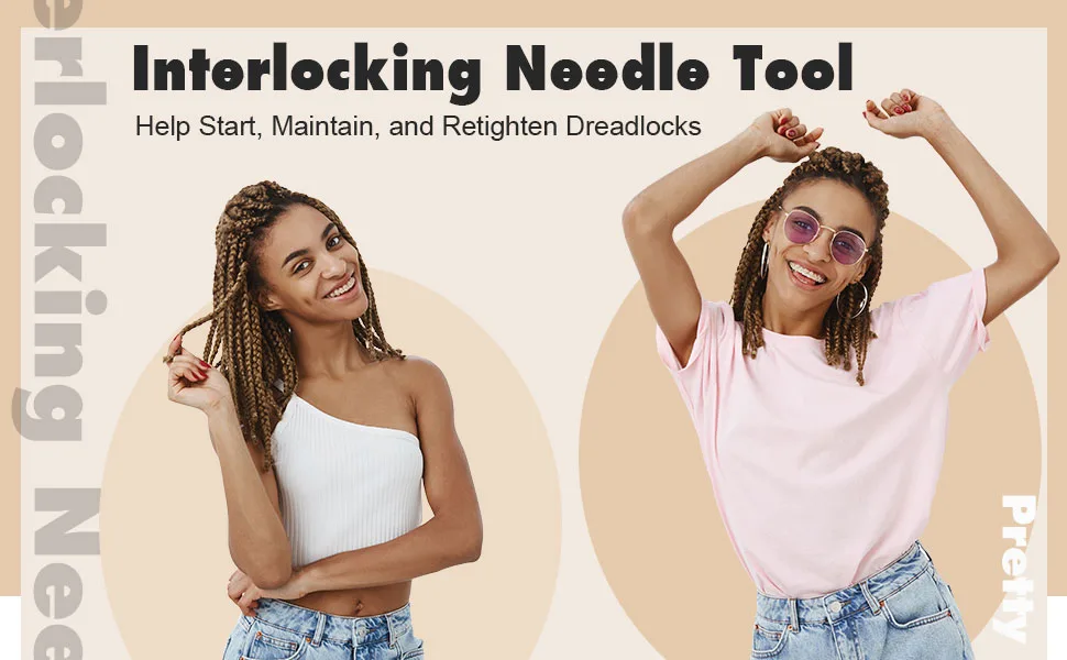 Dreadlock Tool Interlocking Tool for Locs, Easyloc Hair Tool for Dreadlocks, Interlocks or Sisterlocks, Tightening Accessory (Gold, Silver) - product information 2