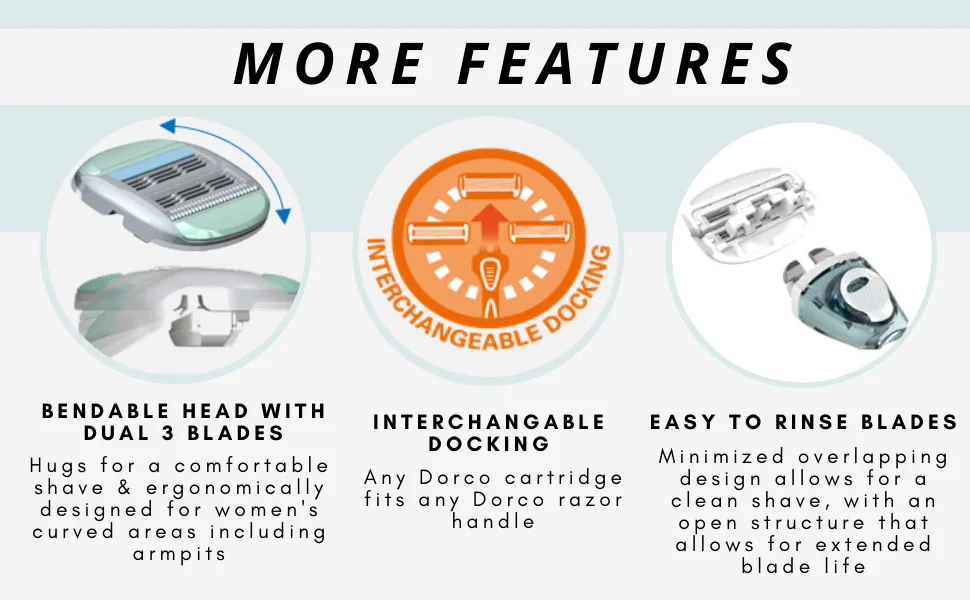 Dorco Shai 6 - Six Blade Razor Shaving System - Value Pack (6 Cartridges + 1 Handle) (1+6 refills) - shai