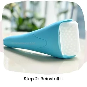 Ice Roller for Face Facial Skin Care Tools Face Roller Massager Cryotherapy - Reduce Puffiness Migraine Pain Relief (Green) - use 2