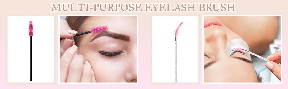 24 Pieces Plastic Eyelash Extension Tweezers False Eyelash Applicator Tool Eyelash Auxiliary Clip and 100 Pieces Eyelash Brush Mascara Wands Applicator for Eyelash Application (Rose Red) - product information 5