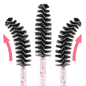 Elisel 100 PCS Disposable Mascara Brushes Crystal Eyelash Brushes Mascara Wands Applicator Eyelash Extensions Makeup Tools Eyebrow Brush (Black) - product information 4
