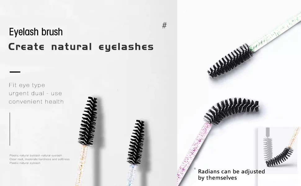 Elisel 100 PCS Disposable Mascara Brushes Crystal Eyelash Brushes Mascara Wands Applicator Eyelash Extensions Makeup Tools Eyebrow Brush (Black) - product information 5