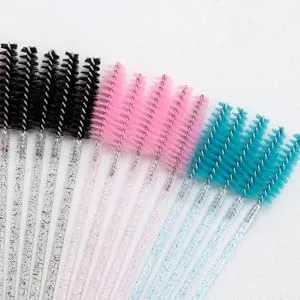  200 Mascara Wands Disposable Eyelash Brush Spoolies，Eye Lashes Eyebrow Extension Applicator Black Tbestmax  - 20210811000017