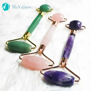 Authentic Amethyst Roller and Gua Sha Set - Jade Roller for Face - Face Roller: 100% Natural Amethyst - Face Massager, Facial Roller for Skin, Eyes, Neck - Authentic, Durable, Natural, No Squeaks - facial massager