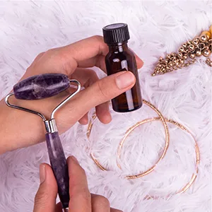 Authentic Amethyst Roller and Gua Sha Set - Jade Roller for Face - Face Roller: 100% Natural Amethyst - Face Massager, Facial Roller for Skin, Eyes, Neck - Authentic, Durable, Natural, No Squeaks - jade roller for face