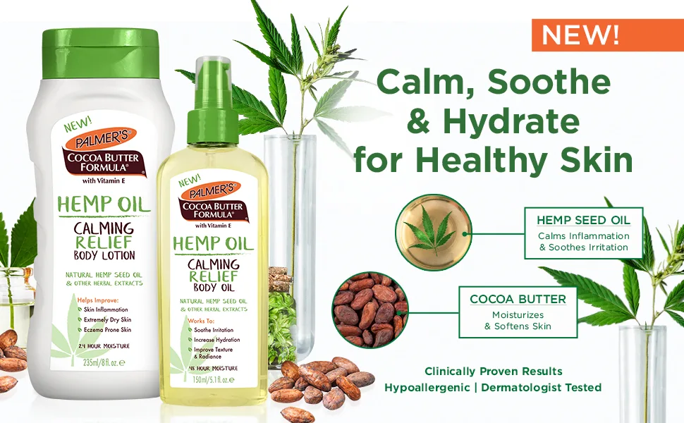 Palmer's Cocoa Butter Formula Hemp Oil Calming Relief Body Oil, 5.1 Ounces - Palmer