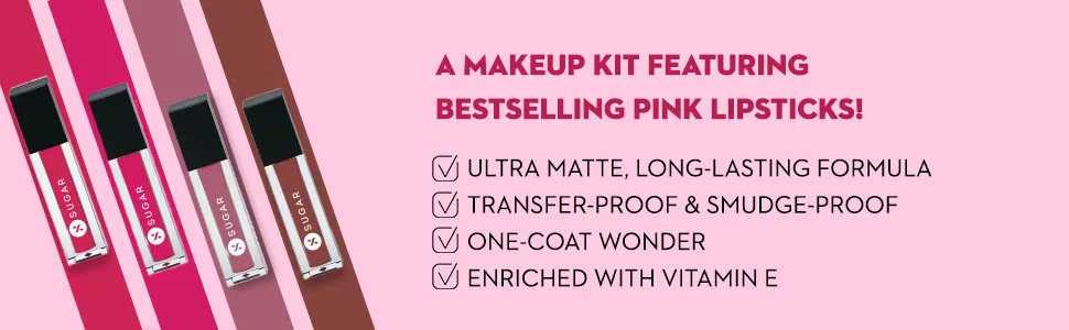 SUGAR Cosmetics Smudge Me Not Liquid Mini Lipstick Gift Set (Bold) - product information 4