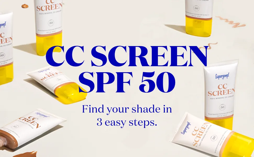 Supergoop! CC Screen - SPF 50 PA++++ CC Cream, 100% Mineral Color-Corrector & Broad Spectrum Sunscreen - Tinted Moisturizer, Concealer & Buildable Coverage Foundation - 1.6 fl oz 100C - Supergoop! CC Screen 100% Mineral Tinted Moisturizer Concealer Buildable Foundation SPF 50