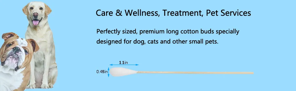 6 Inch Long Cotton Swabs (Large Size) 600pcs for Pets, Gun Cleaning or Makeup Large Size 600pcs - design