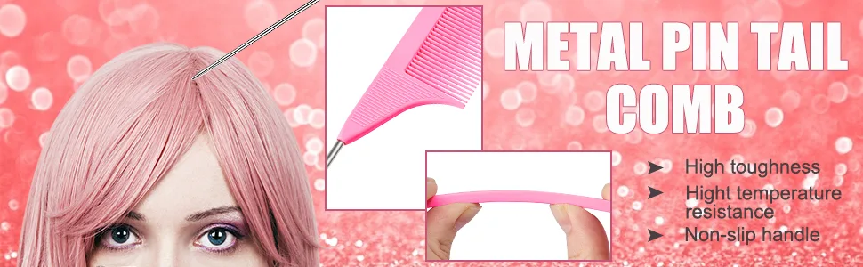 Hair Tail Tools, TsMADDTs 3Pack Hair Loop Tool Set with 2Pcs French Braid Tool Loop 1Pcs Rat Tail Comb Metal Pin Tail Braiding Comb for Hair Styling, Pink A-Pink - product information 4