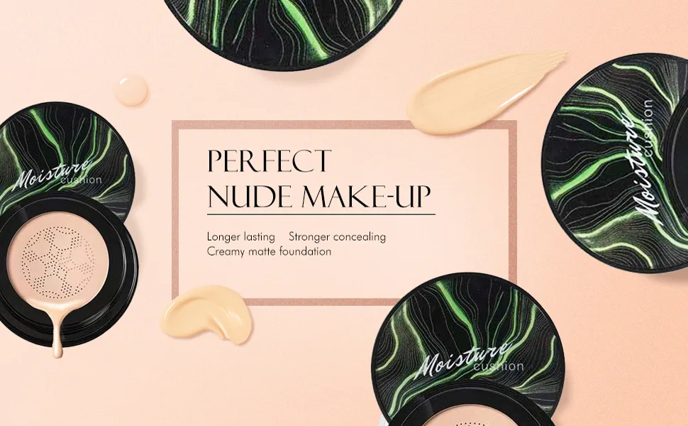 Air Cushion CC Cream Mushroom Head Foundation, SuperThinker Moisturizing BB Cream Makeup Long Lasting Matte Concealer (Ivory) #01 Ivory - product information 1