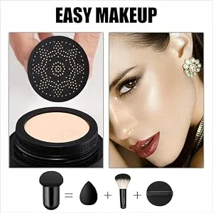 Air Cushion CC Cream Mushroom Head Foundation, SuperThinker Moisturizing BB Cream Makeup Long Lasting Matte Concealer (Ivory) #01 Ivory - product information 4