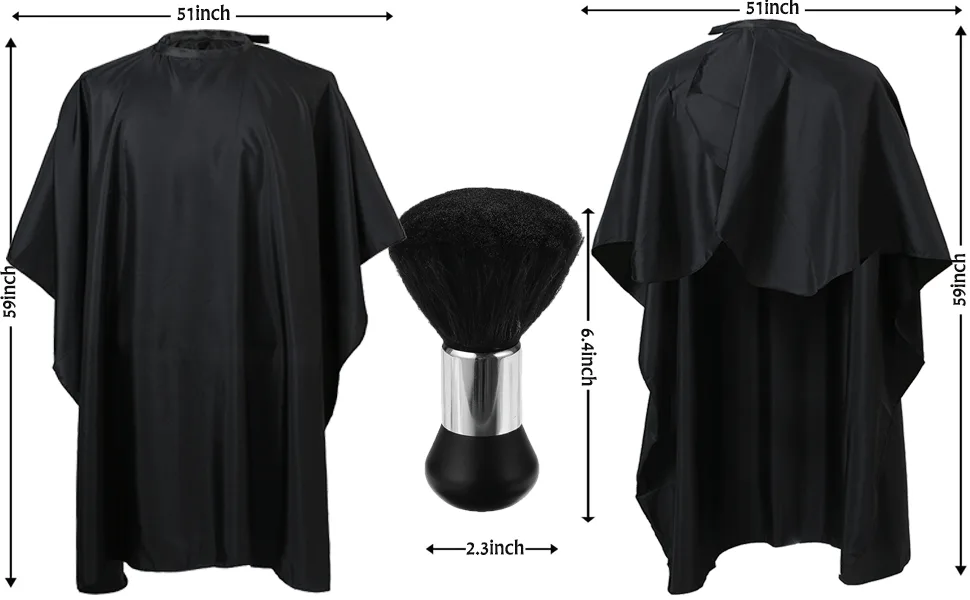 Borogo Professional Waterproof Barber Cape with Snap Closure, Hair Cutting Salon Cape Hairdressing Apron White White&black - Barber Cape