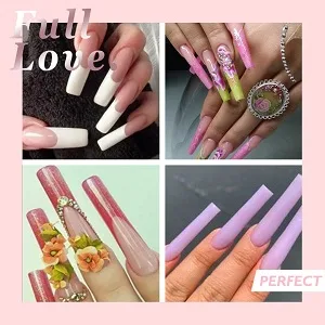 Extra Long C Curve Half Cover Nail Tips Vcedas 100PCS Deep C/U Curved Square Shape French False Nail Tips with Box(Clear) - product information 5