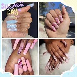 Extra Long C Curve Half Cover Nail Tips Vcedas 100PCS Deep C/U Curved Square Shape French False Nail Tips with Box(Clear) - product information 6