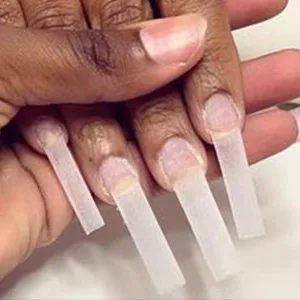 Extra Long C Curve Half Cover Nail Tips Vcedas 100PCS Deep C/U Curved Square Shape French False Nail Tips with Box(Clear) - step