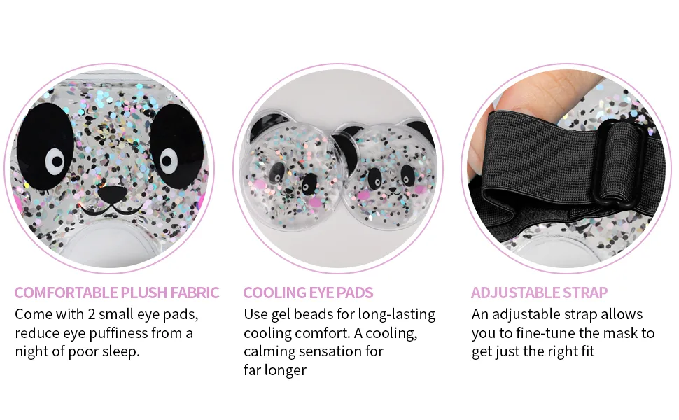 Cooling Ice Gel Eye Mask Reusable Eye Masks, Sleeping Mask with Plush Backing for Headache, Puffiness, Migraine, Stress Relief (Blue) - Eye Mask
