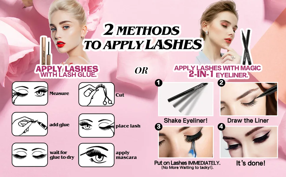 JIMIRE 12 Pairs False Eyelashes Fluffy High Volume Fake Eyelashes Faux Mink Lashes 17MM - product information 3