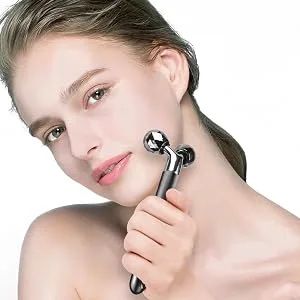 3-IN-1 Electric Jade Roller 3D Roller Facial Roller & Face Massager,Black - face massager roller
