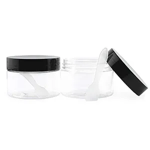 Cornucopia 4oz Clear Plastic Jars with Labels & Spatulas & Lids (24-Pack); Straight Sided PET Low Profile BPA-Free Containers 4-Ounce (24-Pack) - cornucopia storage containers clear plastic jars labels spatulas straight sided low profile cosmetic