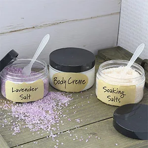 Cornucopia 4oz Clear Plastic Jars with Labels & Spatulas & Lids (24-Pack); Straight Sided PET Low Profile BPA-Free Containers 4-Ounce (24-Pack) - cornucopia storage containers clear plastic jars labels spatulas straight sided low profile cosmetic